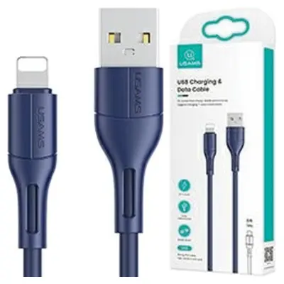 USAMS LIGHTNING CABLE 2A FAST CHARGE 1M BLUE ZA IPHONE 13 14 12