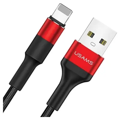 USAMS PLETENICA KABEL U5 2A ZA LIGHTNING ZA IPHONE 1.2M RDEČ