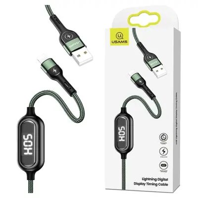 USAMS BRIDED KABEL ZA LIGHTNING 1.2M 2A HITRO POLNILO ZELEN ZA IPHONE