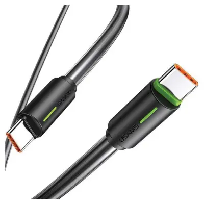 USAMS USB-C/USB-C KABEL 1M YU SERIJA 60W ZA TELEFONE ČRN