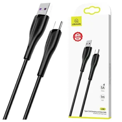 USAMS USB-C 5A KABEL ZA HITRO POLNJENJE ZA OPPO HUAWEI 1M ČRNO ČRN