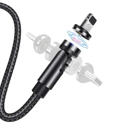 USAMS MAGNETNI KABEL ZA LIGHTNING 2.1A FAST CHARGE 1M BRIDED ZA IPHONE