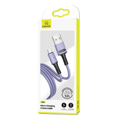 USAMS KABEL U52 MICROUSB 2A FAST CHARGE 1M VIJOLIČEN ZA TELEFONE