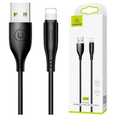 USAMS KABEL U18 ZA LIGHTNING 2A FAST CHARGE 1M ZA IPHONE ČRN
