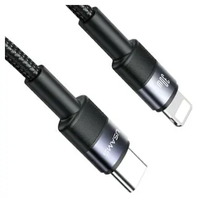 USAMS USB-C KABEL ZA LIGHTNING 30W ČRN 1.2M ZA IPHONE IPAD