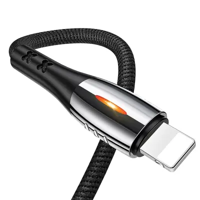 USAMS U-TONE BRIDED KABEL ZA LIGHTNING 1,2M ZA IPHONE 2A ČRN