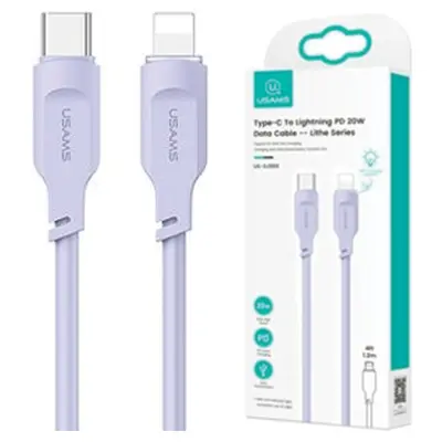 USAMS USB-C KABEL ZA LIGHTNING 20W 1.2M PD HITRO POLNJENJE VIJOLIČEN