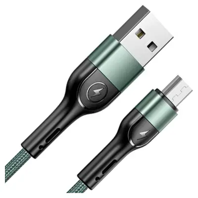 USAMS PLETENICA KABEL U55 2A MIKRO USB ZA TELEFONE 1M ZELEN