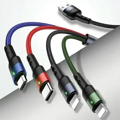 USAMS BRIDED CABLE 4IN1 1.2M 2A HITRO POLNJENJE ZA LIGHTNING MICROUSB USB-C