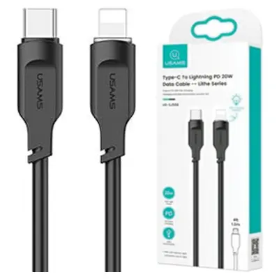 USAMS USB-C KABEL ZA LIGHTNING 20W 1.2M PD HITRO POLNJENJE ČRN