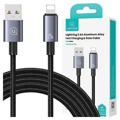 USAMS USB TO LIGHTNING KABEL 2.4A 2M HITRO POLNILO STEEL ZA IPHONE