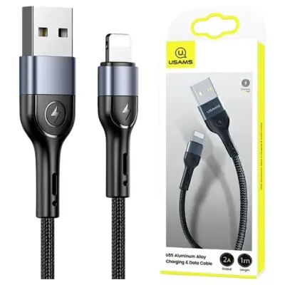 USAMS BRIDED KABEL U55 2A ZA LIGHTNING BLACK 1M ZA IPHONE IPAD