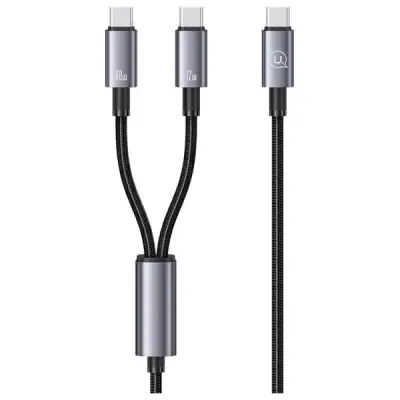 USAMS 2V1 2XUSB-C 72W 1.2M ALUMINIJASTI PODATKOVNI KABEL ZA TELEFON