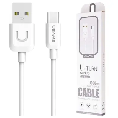 USAMS U-TURN USB-C KABEL 1M BEL OVITEK ZA POLNJENJE 2A TCUSBXD02