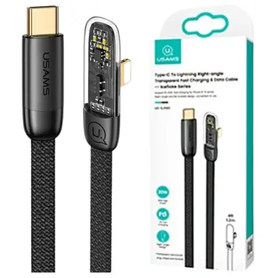 USAMS USB-C KABEL ZA LIGHTNING 20W PD HITRO POLNJENJE 2M ZA IPHONE ČRN