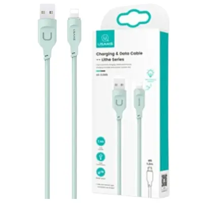 USAMS LIGHTNING CABLE 2.4A 1.2M HITRO POLNJENJE LITHE SERIES GREEN
