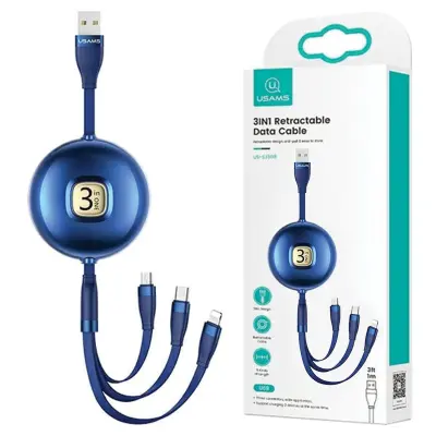 USAMS KABEL 3V1 1M ZA LIGHTNING MICRO USB USB-C ZA IPHONE SAMSUNG XIAOMI