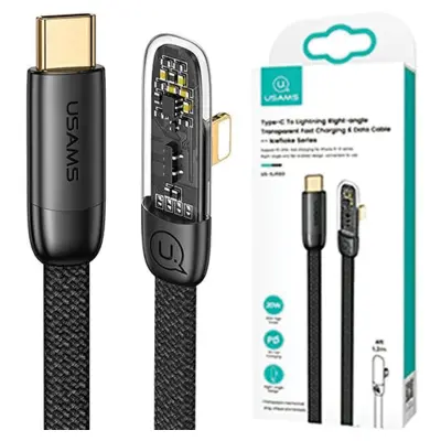 USAMS KOTNI KABEL USB-C ZA LIGHTNING PD 20W ZA IPHONE 1.2M ČRN