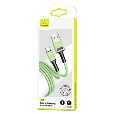 USAMS USB-C 2A KABEL ZA HITRO POLNJENJE 1M ZELEN OVITEK ZA TELEFON SJ436USB02