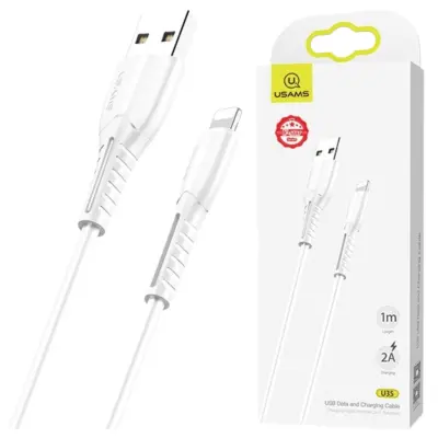 USAMS KABEL U35 ZA LIGHTNING 2A FAST CHARGE 1M BEL ZA IPHONE IPAD