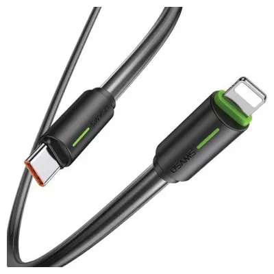 USAMS USB-C/LIGHTNING KABEL 1M YU SERIES 30W ZA IPHONE ČRN