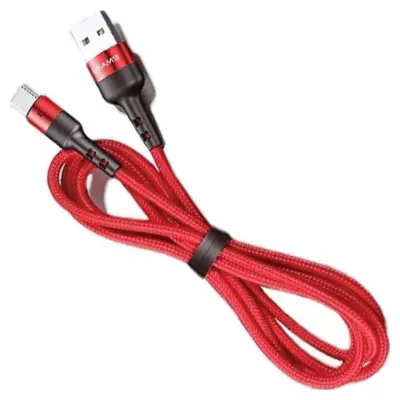 USAMS BRIDED MICROUSB KABEL 1M 2A HITRO POLNJENJE ZA TELEFONE RDEČ