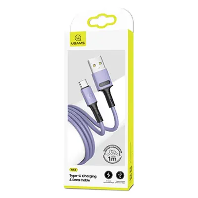 USAMS KABEL U52 USB-C 2A FAST CHARGE 1M VIJOLIČEN OVITEK ZA TELEFON