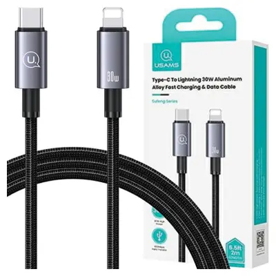 USAMS USB-C KABEL ZA LIGHTNING 30 W 1,2 M HITRO POLNJENJE STEEL TARNISH