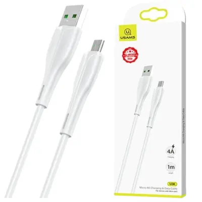 USAMS KABEL U38 MICROUSB 4A HITRO POLNJENJE ZA OPPO 1M BEL/BEL SJ375USB02