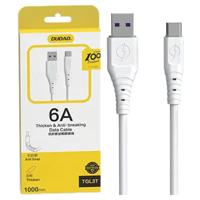DUDAO KABEL USB TIP C 6A 1M KABEL ZA HITRO POLNJENJE BEL