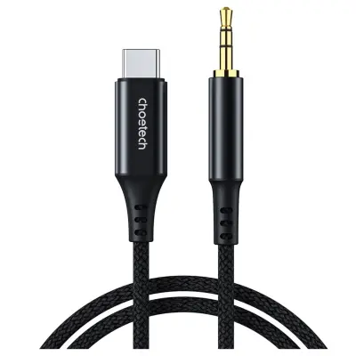 CHOETECH USB-C TO MINI JACK KABEL 3,5 MM 1M AUX006 ČRN ZA TELEFON