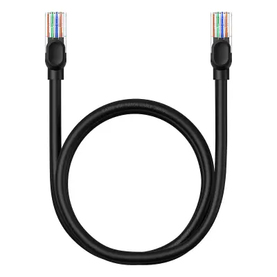 Kabel Ethernet mrežni kabel Cat 5 RJ-45 1000Mb/s sukani par 1m črn