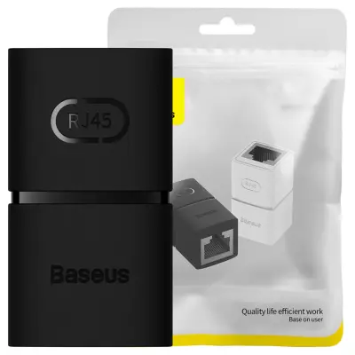 BASEUS RJ-45 MREŽNI PRIKLJUČEK ZA ETHERNET KABLE 2 KOM ZA RAČUNALNIK ČRN