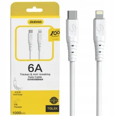 KABEL DUDAO USB TIP C - ZA LIGHTNING 6A 65W PD MOČAN BEL KABEL