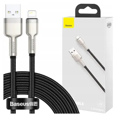 BASEUS USB-A KABEL ZA LIGHTNING 2.4A POLNILNI KABEL 1M ČRN