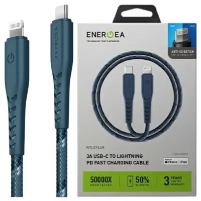 ENERGEA NYLOFLEX USB-C KABEL - ZA LIGHTNING C94 MFI 1,5M BLUE CASE