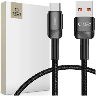 TECH-PROTECT ULTRABOOST EVO TYPE-C KABEL 100W/5A 200CM ČRN