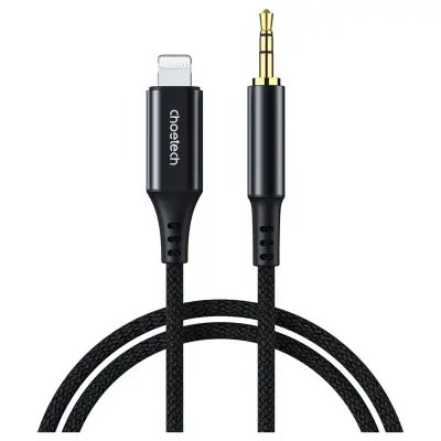 CHOETECH AUX007 KABEL ZA LIGHTNING / MINI JACK 3,5MM 1M ZA IPHONE - ČRN