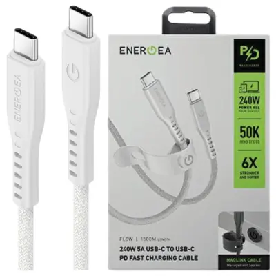 ENERGEA FLOW USB-C V USB-C KABEL 1,5M 240W 5A PD FAST CHARGE BEL