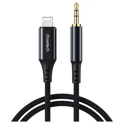 CHOETECH LIGHTNING MINI JACK KABEL 3,5MM 2M ZA IPHONE IPAD IPOD ČRN