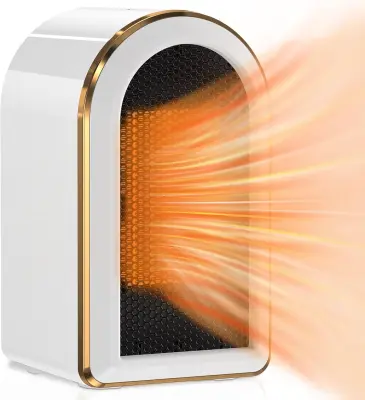 Mini električni grelnik z ventilatorjem, tiho in hitro ogrevanje 3s grelnik z ventilatorjem, električni grelnik za spalnice(bel, 12*11,5*21 cm)