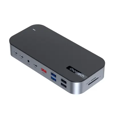 HUB Adapter M52 USB-C USB-A HDMI VGA DP SD TF RJ45 Aux PD Siva