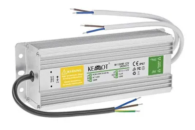 Napajalnik vodoodporen IP67 ALU ohišje 12V 12,5A 150W, 3 izvodi