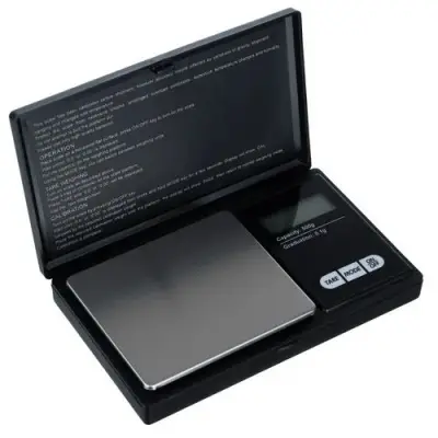 Precizna žepna tehtnica Ruhhy s porkovčkom, 500g/0,1g, LCD, 2xAAA