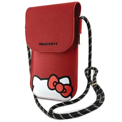 HELLO KITTY USNJENA TORBICA CORA OVITEK ZA TELEFON RDEČA