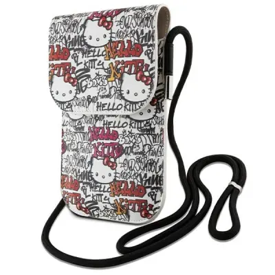 HELLO KITTY USNJENA TORBICA GRAFFITI CORD BEŽ TELEFONSKI KABEL