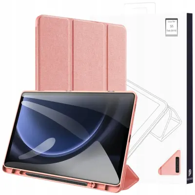 DUX DUCIS ETUI CASE Z EKOSKÓRY Z PODSTAWKĄ DO SAMSUNG TAB S9 FE+ RÓŻOWE