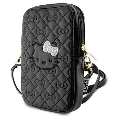 HELLO KITTY PREŠITA PENTLJICE TORBA NA TRAK ČRNA PREVLEKA ZA OTROKE