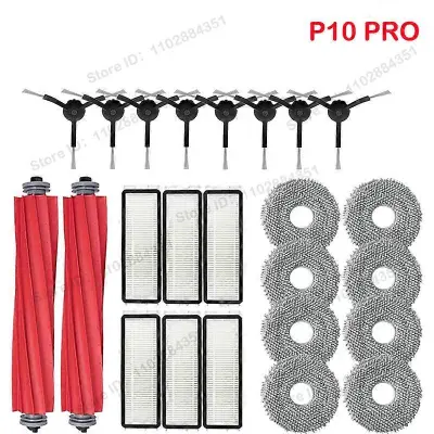 Zdruljivo z Roborock Qrevo Pro/ P10 Pro / Qrevo MaxV/ Qrevo S Dodatki za robotski sesalnik Mop Hepa Filter Deli glavne stranske krtae