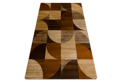 Preproga ROYAL H387 Geometrija - rjava / gorčica bež 100x200 cm